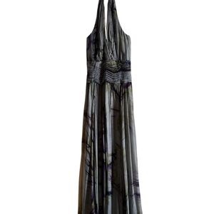 Tadashi Shoji Gray and Purple Halter gown.